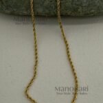 **Haya Gold Rope Chain crafted from premium brass with a radiant gold-plated finish, featuring a classic 20 cm rope chain design for everyday wear and layering.**