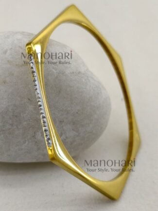 **Kiara Crystal Luxe Bangle crafted from premium anti-tarnish stainless steel, featuring sparkling crystal embellishments, a sleek slim silhouette, and a fixed 5.7 cm inner diameter for elegant everyday wear.**