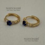 Ziya Sapphire Glow blue stone earrings with 18K plating, anti-tarnish and hypoallergenic design for women