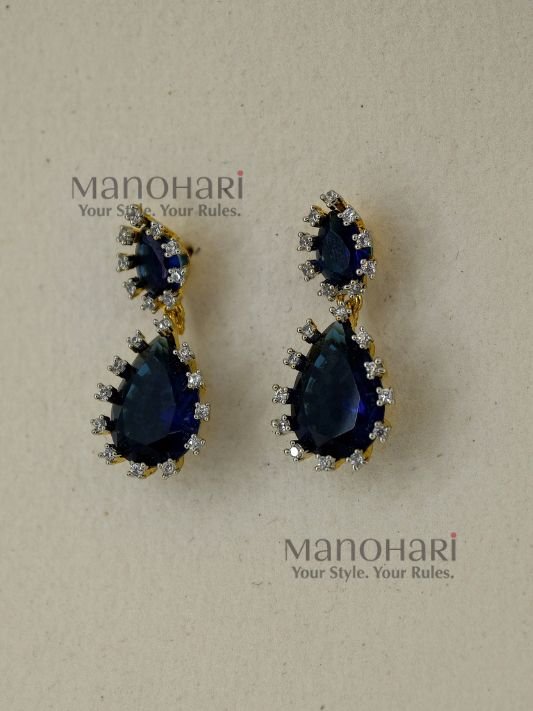 Elara Victorian AD stone earrings with premium sparkling design for women, ideal for weddings and special occasions