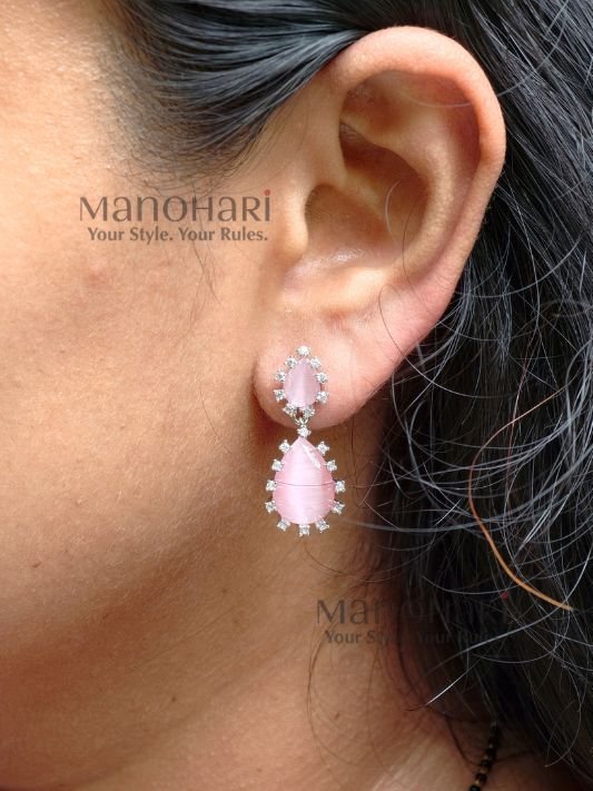 Elara Victorian AD stone earrings with premium sparkling design for women, ideal for weddings and special occasions