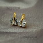 Elara Crystal Glow CZ drop earrings with Bali-inspired dome design, rose gold finish and anti-tarnish coating for women