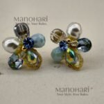 Vanya Crystal Pearl Blossom earrings with marquise-cut crystals and soft pearl accents in a floral design for women