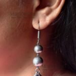Ghungroo ball drop earrings with two spherical hanging balls and traditional ghungroo detailing for women