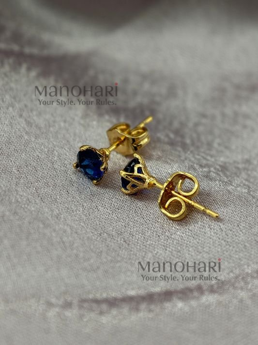 Ishira Elegant Mini Stud earrings with 18K plating, delicate 0.25 cm design and anti-tarnish finish for women