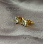 Nivya Luxe Spark 18K plated stud earrings with delicate 0.25 cm design and anti-tarnish finish for women