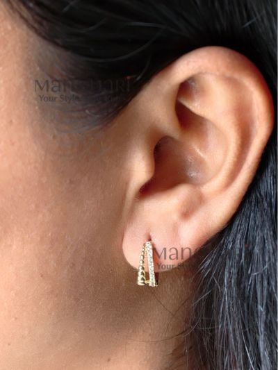 MN-ER-MGH-ELA-01_2 Elara Molten Gold Hoop Earrings with smooth sculptural curves and polished gold finish for women, contemporary statement jewellery