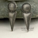 Kiara Rustic Heritage 4 cm oxidised stud earrings with vintage-inspired traditional design for women and girls