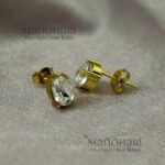 Aira Petal Grace stainless steel earrings with delicate floral-inspired design and compact 0.5 cm length for women
