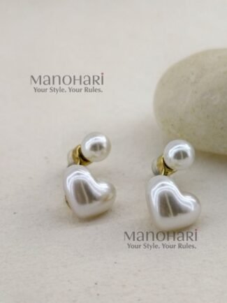 Aadhya Heritage dual-tone beaded mala set with matching traditional earrings for women