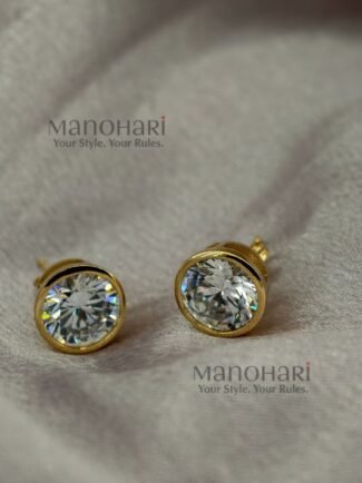 Elara Rose Bloom floral earrings with 18K gold plating, delicate rose-inspired design, and anti-tarnish waterproof finish for women
