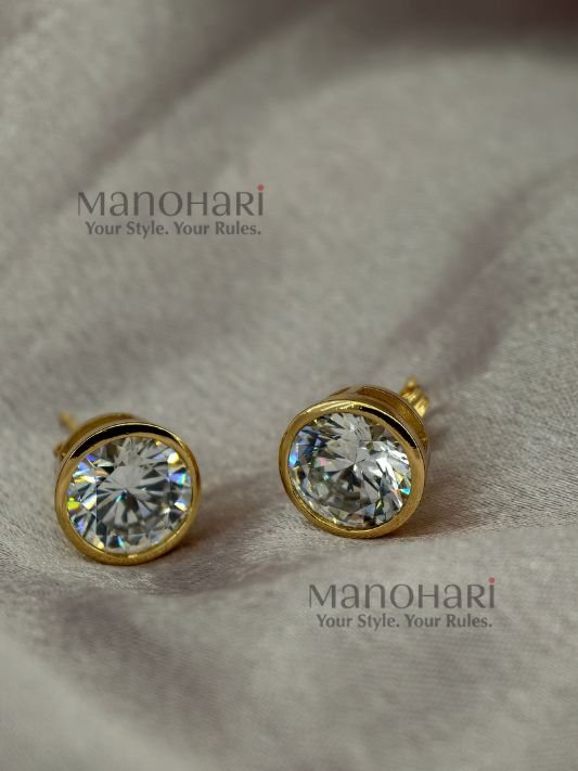 Elara Rose Bloom floral earrings with 18K gold plating, delicate rose-inspired design, and anti-tarnish waterproof finish for women