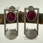 Aurelia Rainbow Heritage brass earrings with colourful detailing, premium oxidised finish and 3.5 cm ethnic-inspired design for women