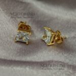 Ziya Radiant Luxe 18K plated stud earrings, 0.5 cm minimalist design with anti-tarnish finish for women
