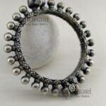 **Aarika Heritage Dome Kada crafted from premium German Silver with a luxurious 92.5 sterling silver coating, featuring a timeless antique dome design and a comfortable 5.5 cm inner diameter for elegant ethnic styling.**