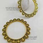 **Svara Dual Tone Heritage Kada Pair crafted in an elegant oxidised metal and golden-tone finish, featuring a heritage-inspired Banjara and Boho Chic design with a comfortable 5.5 cm inner diameter and a secure non-openable fit for timeless ethnic styling.**