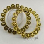 **Svara Dual Tone Heritage Kada Pair crafted in an elegant oxidised metal and golden-tone finish, featuring a heritage-inspired Banjara and Boho Chic design with a comfortable 5.5 cm inner diameter and a secure non-openable fit for timeless ethnic styling.**