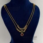 Nivara Radiance AD stone necklace set with gold polish finish and matching earrings for women
