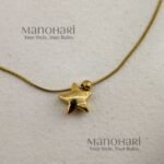 **Ariana Star Charm Chain crafted from premium anti-tarnish stainless steel, featuring a delicate star pendant, elegant gold-tone finish, secure fold-over clasp, and an 18.5 cm chain for a stylish everyday minimalist look.**