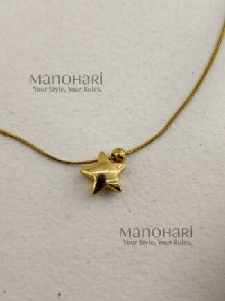 **Ariana Star Charm Chain crafted from premium anti-tarnish stainless steel, featuring a delicate star pendant, elegant gold-tone finish, secure fold-over clasp, and an 18.5 cm chain for a stylish everyday minimalist look.**