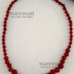 Ishira Classic Bead single-line pearl mala necklace with marron-toned shell beads for women and girls