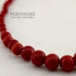 Ishira Classic Bead single-line pearl mala necklace with marron-toned shell beads for women and girls