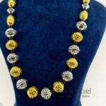 Aadhya Heritage dual-tone beaded mala necklace set with matching traditional earrings for women