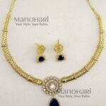 Tia Victorian Diamond Elegance Hasli necklace set in premium brass with rich gold-tone finish for women