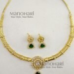 Zia Victorian Diamond Elegance Hasli necklace set in premium brass with rich gold-tone finish for women