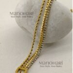Aurelia Crystal Line Elegance 3-layer stainless steel bracelet with elegant crystal-inspired detailing