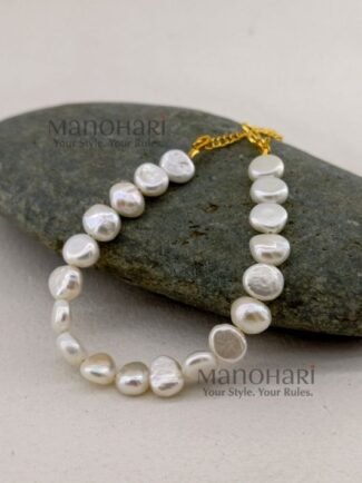 Kiara Freshwater Pearl Charm Bracelet featuring elegant freshwater pearls, designed for women’s everyday, festive and contemporary jewellery styling.