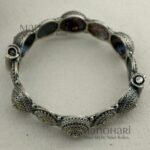 Naira Rustic Silver Elegance 5.5 cm openable kada with rustic silver oxidised finish for women