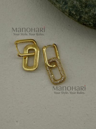 MN-ER-DAN-ELA-02_3 Elara Geometric Gold Luxe drop earrings with artificial stone detailing and stainless steel design