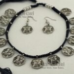 Vanya Banjara Tribal Heritage oxidised statement necklace with adjustable fit and matching earrings