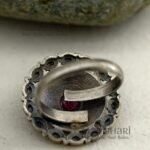 Navya Dual-Tone Heritage adjustable ring with 2 cm traditional design face and dual-tone finish for women