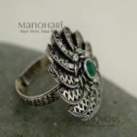Anvika Bloom Artistry adjustable floral ring with 2.5 cm flower design face for women