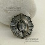 Naira Vintage Floral Charm adjustable ring with 3 cm floral statement face for women
