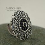 Navya Floral Elegance adjustable flower ring with 3 cm floral face design for women and girls